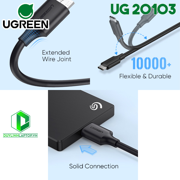 Cáp chuyển USB Type C to Micro USB 3.0 dài 1m Ugreen 20103