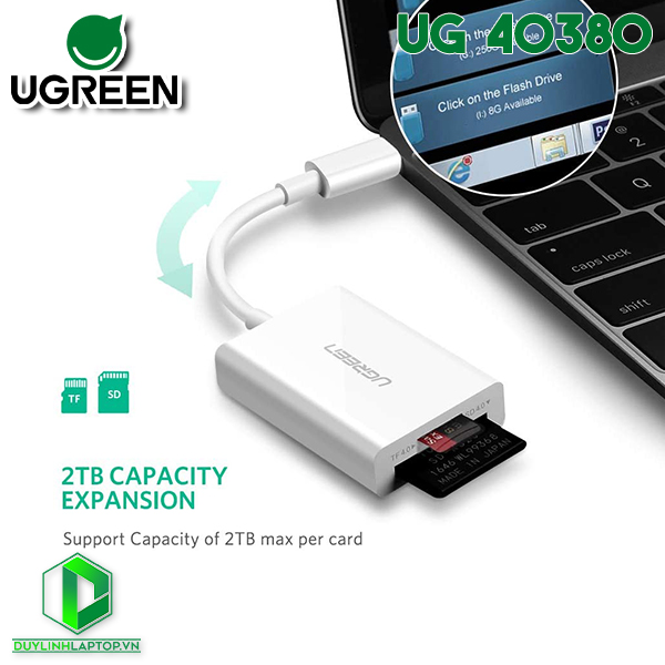 Cáp USB Type C tích hợp đọc thẻ nhớ (TF/SD 3.0) Ugreen 40380