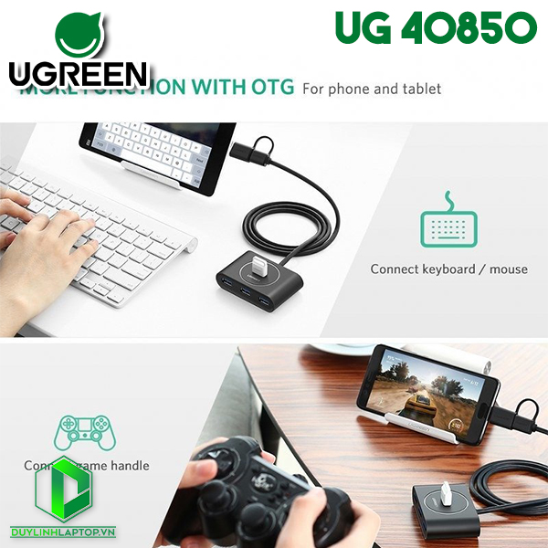 Bộ chia USB 3.0 4 cổng + USB Type C Ugreen 40850