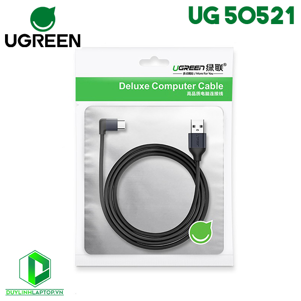 Cáp USB Type C to USB 2.0 dài 1m bẻ góc 90 độ Ugreen 50521