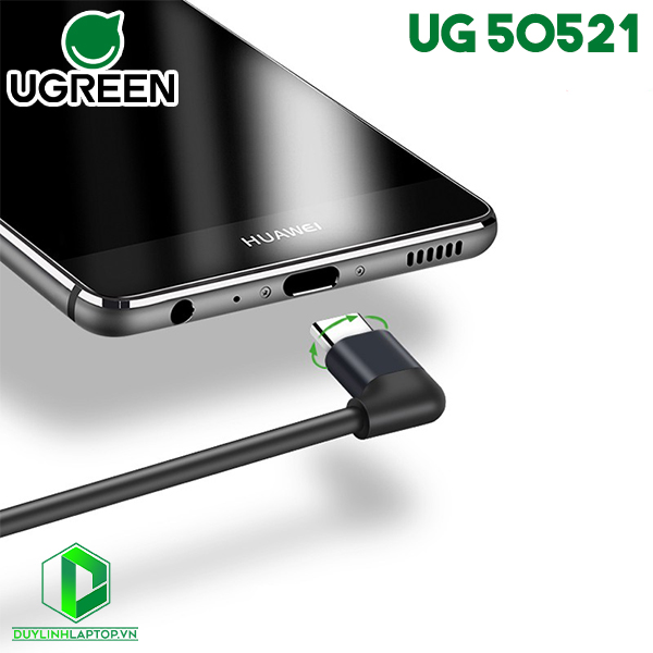 Cáp USB Type C to USB 2.0 dài 1m bẻ góc 90 độ Ugreen 50521