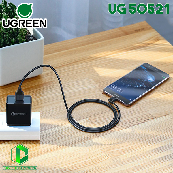 Cáp USB Type C to USB 2.0 dài 1m bẻ góc 90 độ Ugreen 50521