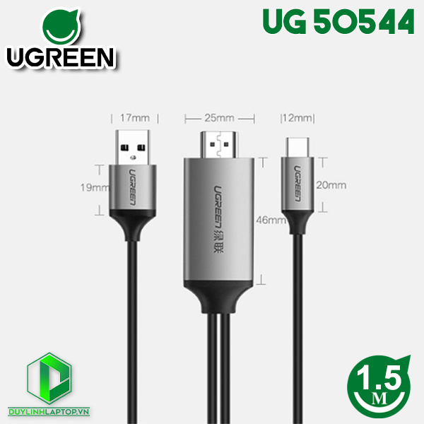 Cáp chuyển USB Type C to HDMI dài 1,5m hỗ trợ 4K2K@60Hz Ugreen 50544