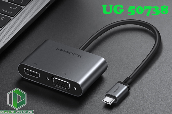 cap chuyen doi usb type c to hdmi va vga ugreen 50738 - 3