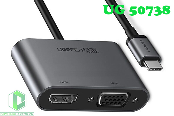 cap chuyen doi usb type c to hdmi va vga ugreen 50738 - 6