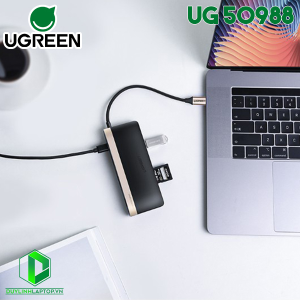 Cáp USB Type C to HDMI, VGA, USB 3.0, Lan, SD/TF, hỗ trợ sạc USB C Ugreen 50988