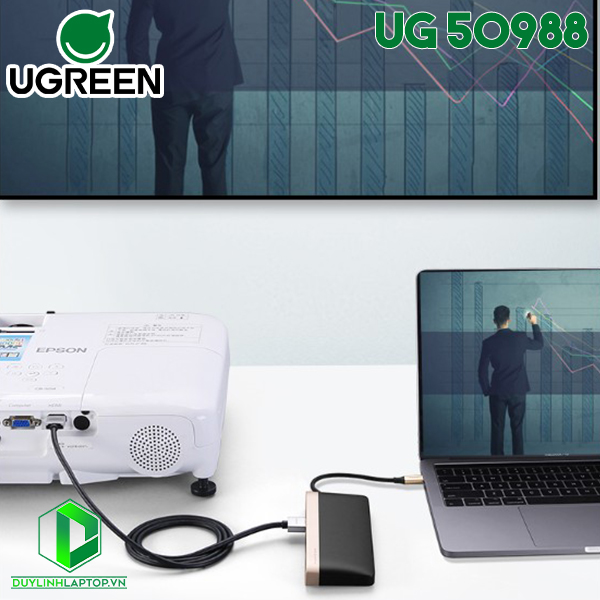 Cáp USB Type C to HDMI, VGA, USB 3.0, Lan, SD/TF, hỗ trợ sạc USB C Ugreen 50988