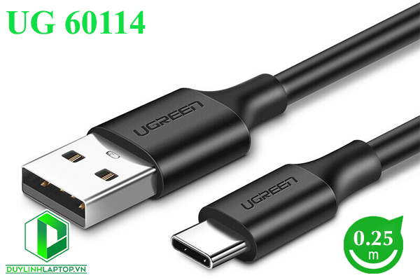 Cáp chuyển đổi USB 2.0 to USB Type C dài 0,25m Ugreen 60114