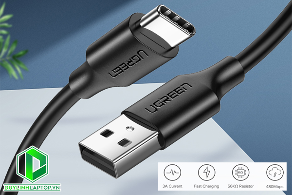 Cáp chuyển đổi USB 2.0 to USB Type C dài 0,25m Ugreen 60114