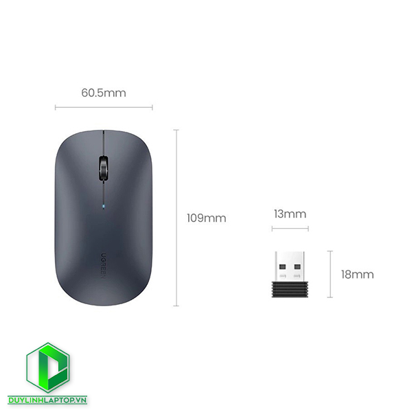 Chuột không dây 2.4Ghz + Bluetooth 5.0 Ugreen 25163 Slim Click DPI 4000