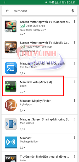 Tải App Miracast để sử dụng ANYCAST