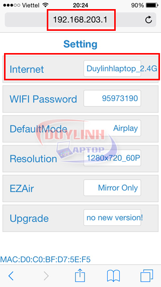 Kết nối wifi cho ANYCAST