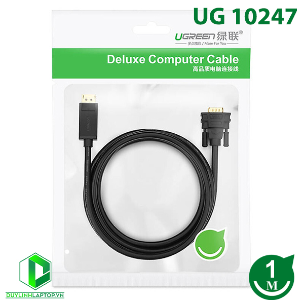Cáp chuyển Displayport to VGA dài 1m Ugreen 10247