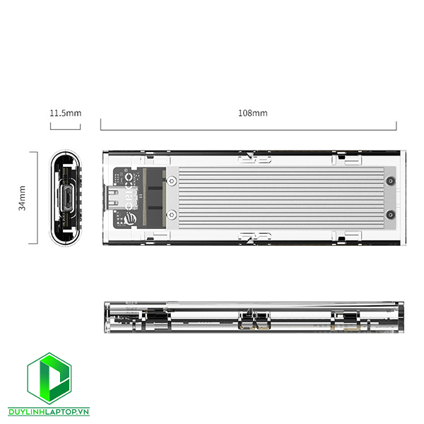 Box ổ cứng NVMe M.2 SSD ORICO TCM2-C3 Type C - Tốc độ 10Gbps