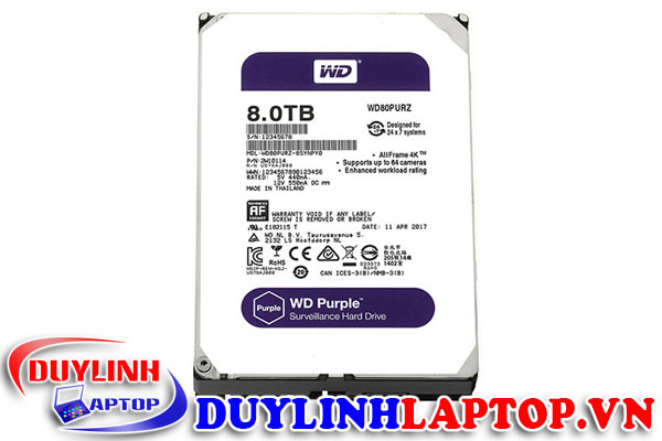 HDD Western Purple 8TB Sata 3 128Mb Cache