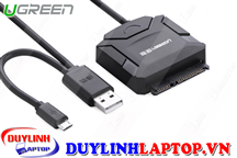 Bộ cáp chuyển đổi USB 2.0 to SATA Ugreen 20216 kết hợp chức năng OTG, chuẩn SATA 2.5/3.5 HDD/SSD