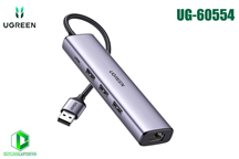 Bộ chia USB 3.0 ra 3 cổng + Lan 1000Mbps Ugreen 60554
