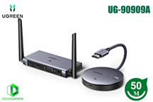 Bộ phát trình chiếu từ xa HDMI+VGA không dây 2.4/5Ghz 50m Ugreen 90909A hỗ trợ 4K@30hz