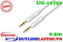 Cáp Audio 3.5mm (AUX) dài 0.5m màu bạc vỏ nhôm Ugreen 10750