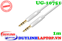 Cáp Audio 3.5mm (AUX) dài 1m màu bạc vỏ nhôm Ugreen 10751