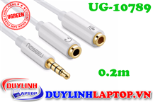 Cáp Audio 3.5mm to Audio + Micro dài 0.2m Ugreen 10789