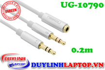 Cáp Audio 3.5mm to Audio + Micro dài 0.2m Ugreen 10790