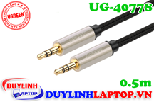 Cáp Audio AUX 3.5mm dài 0.5m bọc dây dù Ugreen 40778