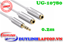 Cáp chia Audio 3.5mm 1 ra 2 dài 0.2m Ugreen 10780 vỏ mạ crom