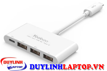 Cáp chia cổng USB type C ra 1 cổng USB type C và 3 cổng USB-A chính hãng YooBao YB-H1C3A/C