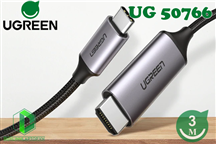 Cáp chuyển đổi USB Type C to HDMI dài 3m Ugreen 50766 hỗ trợ 4K@60Hz