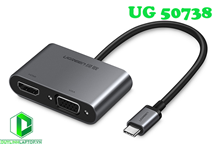 Cáp chuyển đổi USB Type C to HDMI và VGA Ugreen 50738