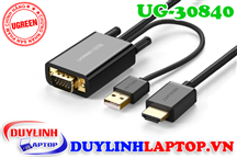 Cáp chuyển đổi VGA to HDMI dài 2m,hỗ trợ Audio Ugreen 30840