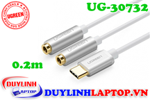 Cáp chuyển USB Type C to 2 Audio 3.5mm Ugreen 30732