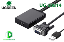 Cáp chuyển VGA to HDMI tích hợp Audio hỗ trợ Full HD Ugreen 60814