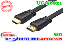 Cáp HDMI 2.0 dẹt dài 5m Ugreen 50821 hỗ trợ HD, 2k, 4k