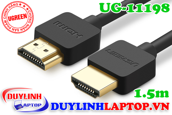 Cáp HDMI dài 1.5m Ultra Slim Ugreen 11198 hỗ trợ HD, 2k, 4k