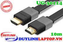 Cáp HDMI dẹt dài 10m Ugreen 30114 hỗ trợ HD, 2k, 4k