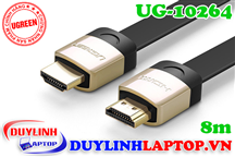 Cáp HDMI dẹt dài 8m Ugreen 10264 hỗ trợ HD, 2k, 4k
