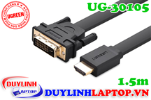Cáp HDMI to DVI 24+1 dẹt dài 1.5m Ugreen 30105