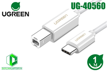 Cáp máy in USB Type C dài 1m màu trắng Ugreen 40560