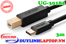 Cáp máy in USB Type C dài 3m Ugreen 30182