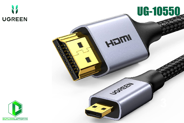 Cáp Micro HDMI to HDMI chính hãng Ugreen 10550 dài 1M hỗ trợ 4k 60Hz