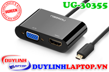 Micro HDMI to VGA + HDMI + Audio 3.5mm Ugreen 30355