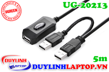 Cáp nối dài USB 2.0 hỗ trợ nguồn dài 5m Ugreen 20213