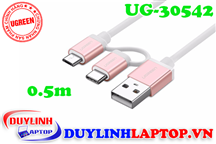 Cáp sạc điện thoại Micro USB và USB Type C dài 0.5m Ugreen 30542