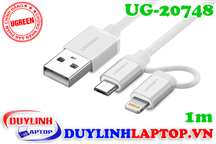 Cáp sạc Micro USB + Lightning dài 1m Ugreen 20748