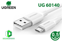 Cáp sạc truyền dữ liệu USB 2.0 sang MICRO USB hỗ trợ sạc nhanh 0,5m màu trắng Ugreen 60140