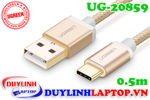 Cáp sạc USB Type C màu Gold dài 0.5m Ugreen 20859