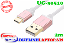 Cáp sạc USB Type C to USB 2.0 dài 2m màu hồng Ugreen 30510