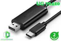 Cáp truyền dữ liệu USB 2.0 to USB Type C dài 2m Ugreen 70420